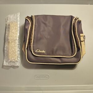 Clarks Brown Crossbody Bag with Cream Trim and Strap